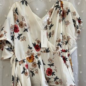 Floral wrap blouse